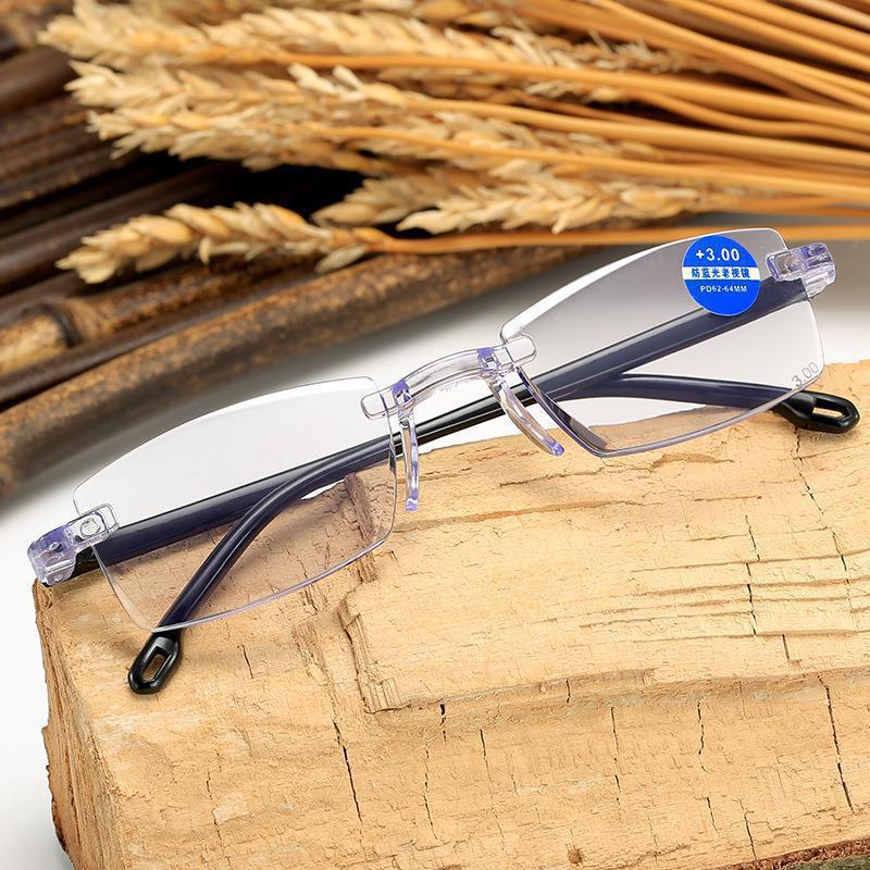 New High-End Diamond-Cut Reading Glasses Lenses with Blue Light Protection, Street Stall Goods, Integrated Reading Glasses, Factory Direct Sales