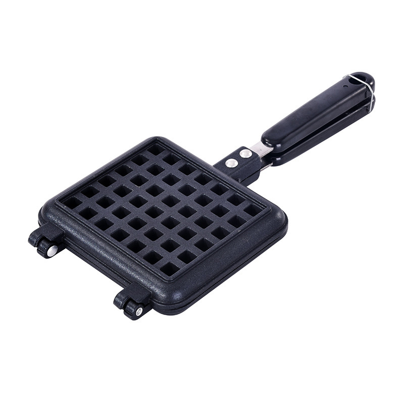 Non-Stick Home Outdoor Camping Style Enlarged Heart Waffle Baking Pan Double-Sided Plaid Cake Mold Cake Baking Mold