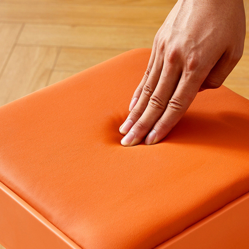 Plastic Stool Household Restaurant Adult Dining Stool Stacked Living Room Storage Stool Simple Anti-Slip Stool Soft Bag Square Stool
