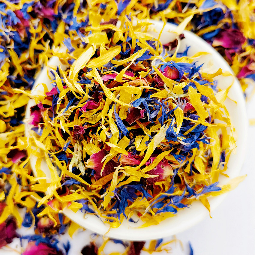 Wholesale Bulk Cornflower Rose Marigold Mixed Petals Mars Petals Cornflower Dried Flowers Decorative Aromatherapy