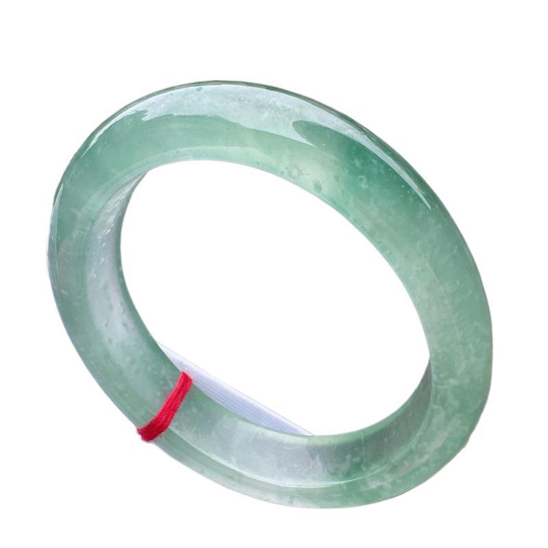 Manufacturer Wholesale Natural A-Grade Jade Bracelet Violet Burmese Floating Flower Light Green Ice Jade Bracelet