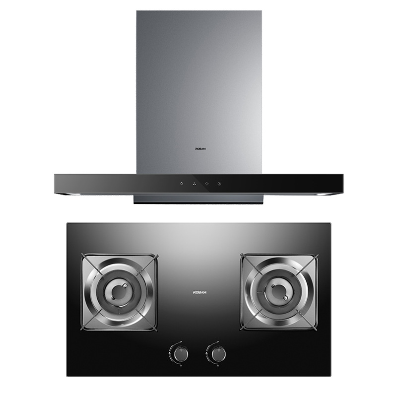 Boss 81K8+33B3K Classic European Range Hood Large Suction Household Range Hood Gas Stove Set