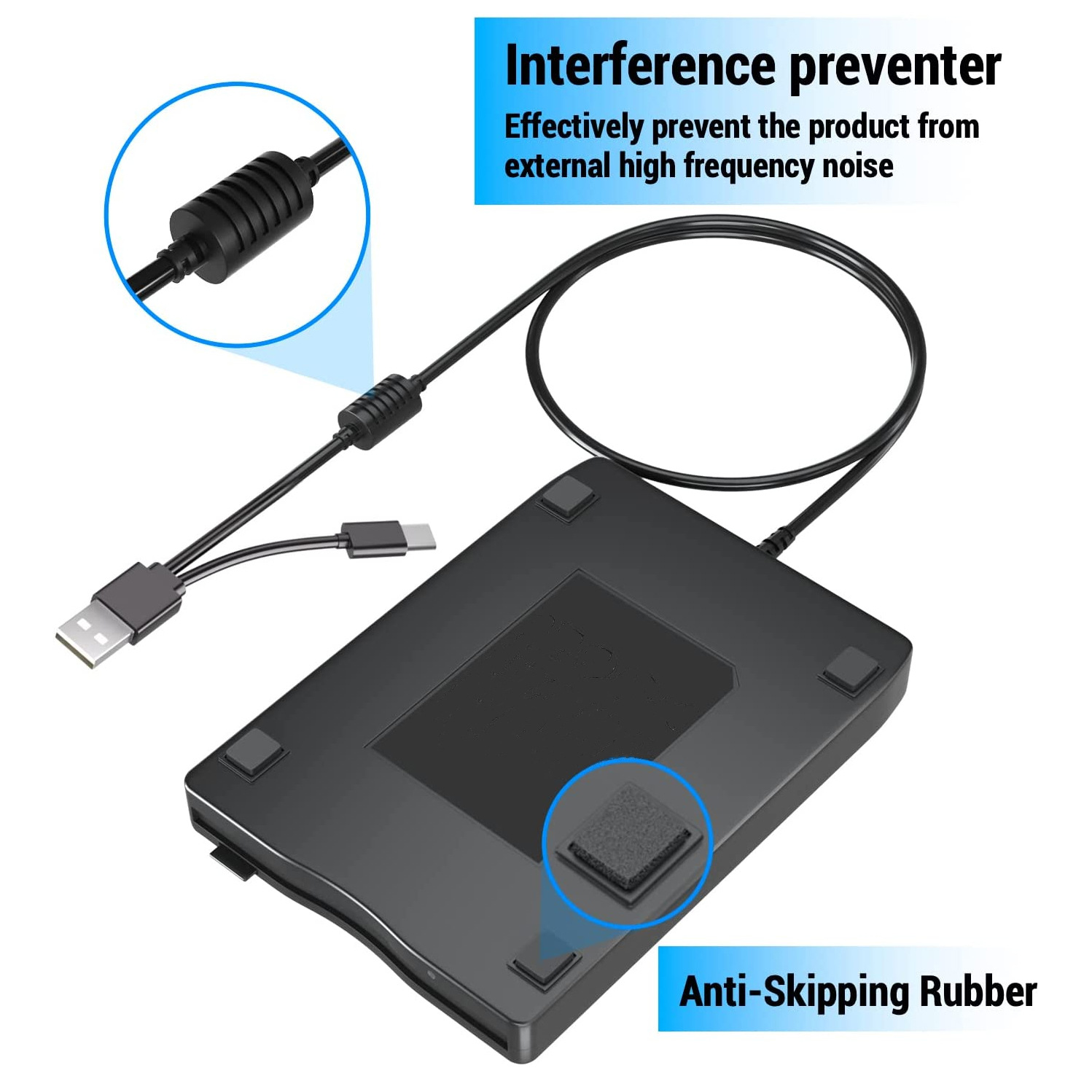 Oem Customized Flexible Drive Computer Mobile External Flexible Drive 1.44Mb Fdd External Flexible Drive Dual Line Portable