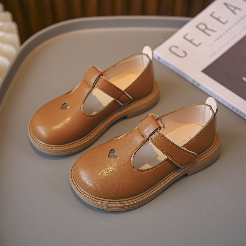 Spring and Autumn Soft Soled Girls' Leather Shoes Baby Princess Shoes Girls Black Primary School Performance Shoes Boys' Summer Shoes