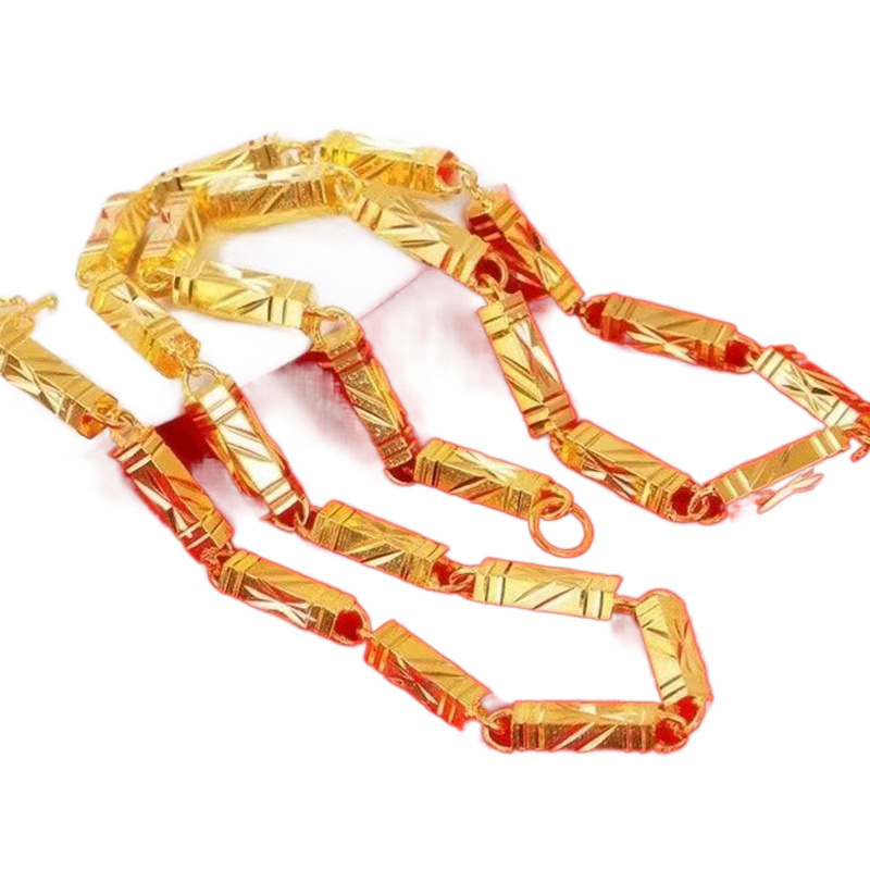 Manufacturer [Store Hot Sale] 5mm Men's Bamboo Knot Chain Long-Lasting Colorfast Necklace for Men, Bold Style, Direct Sale