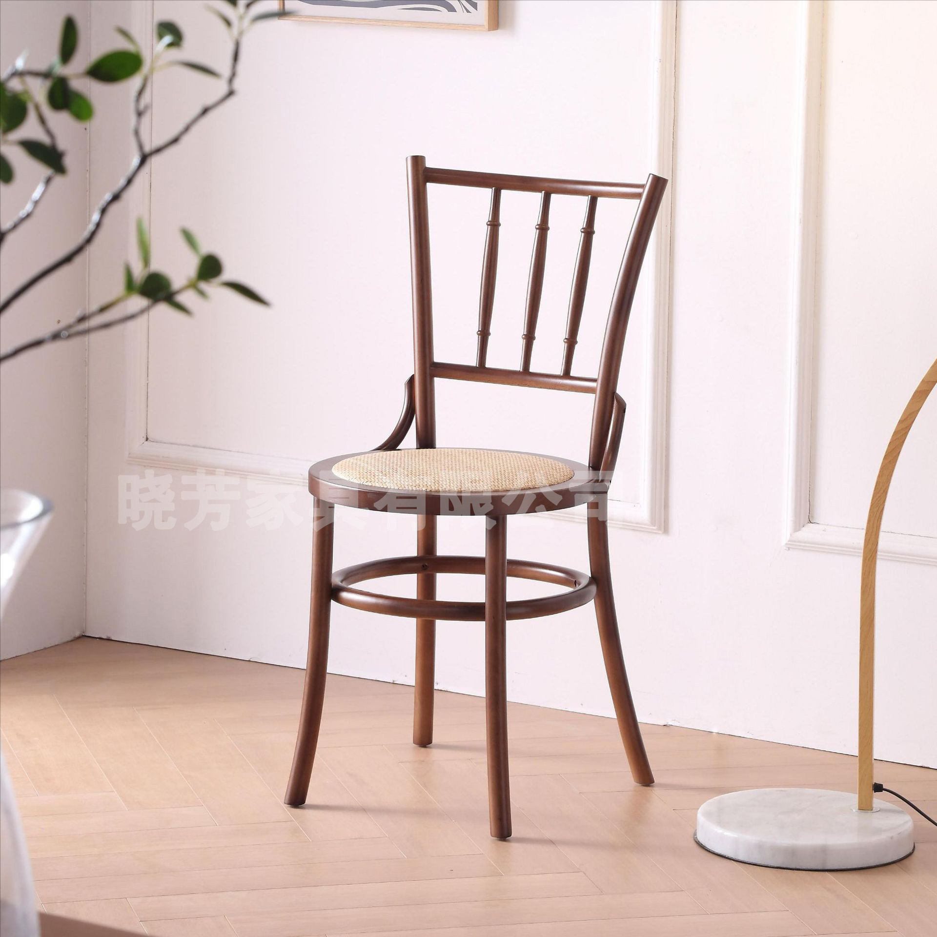 Средневековый домашний винтажный стул из массива дерева, простой ротанговый кофейный стул