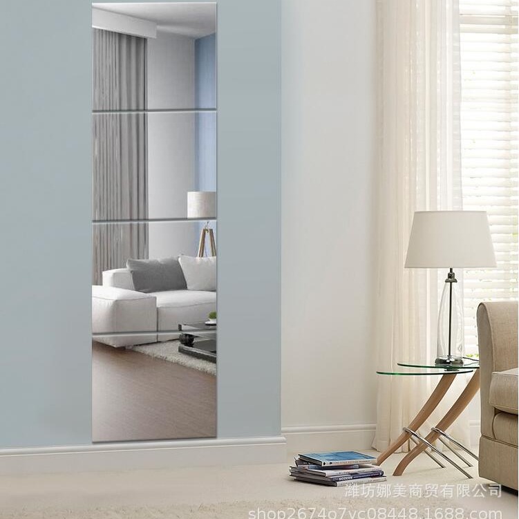 Mirror Sticking Wall Dressed Mirror Sticking Dormitory Stitching Bedroom Home Fitting Mirror Frameless Wall-Mounted Floor-Standing Full-Length Mirror for Women