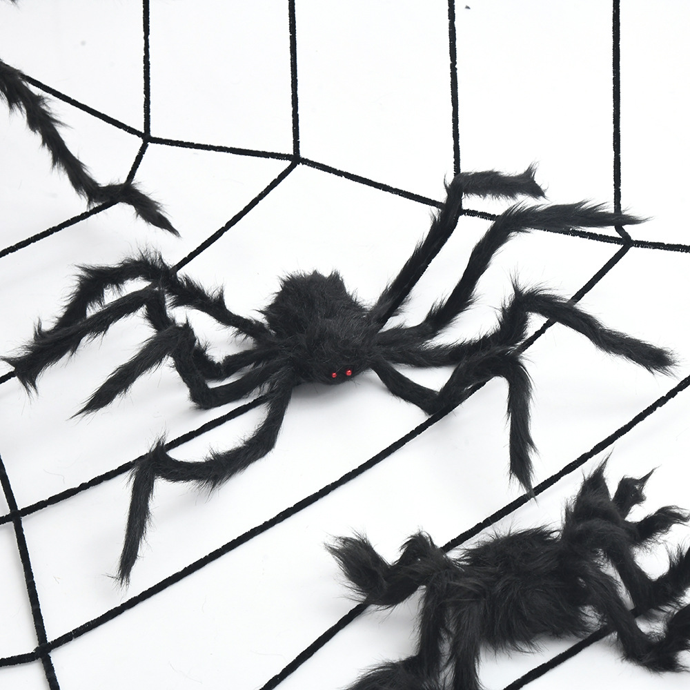 Halloween Ghost Festival Decoration Supplies Spider Web Haunted House Bar Mall Chamber of Secrets Escape Props Spider Decoration Cross Border