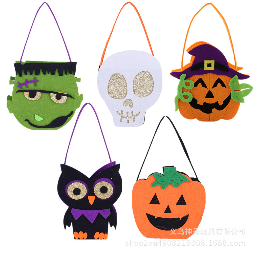 Halloween Non-woven Handbag Pumpkin Bag Candy Bag Handbag Gift Bag Sugar Bag