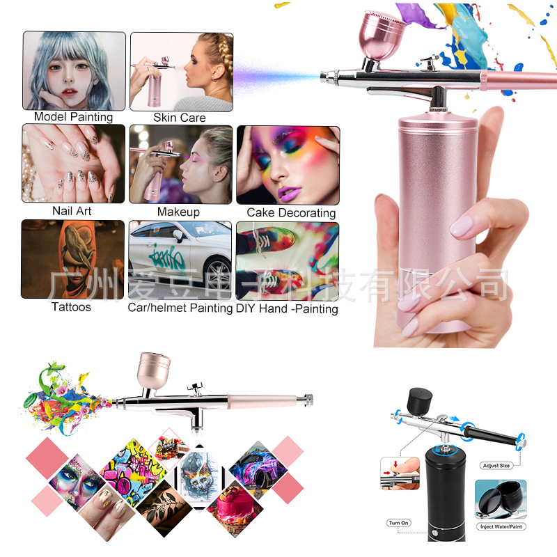 Foreign Trade Cross-Border Oxygen Injection Instrument Portable Handheld Electric Spray Gun Airbrush Coloring Beauty Manicure Painting Spray Oxygen Injection Instrument