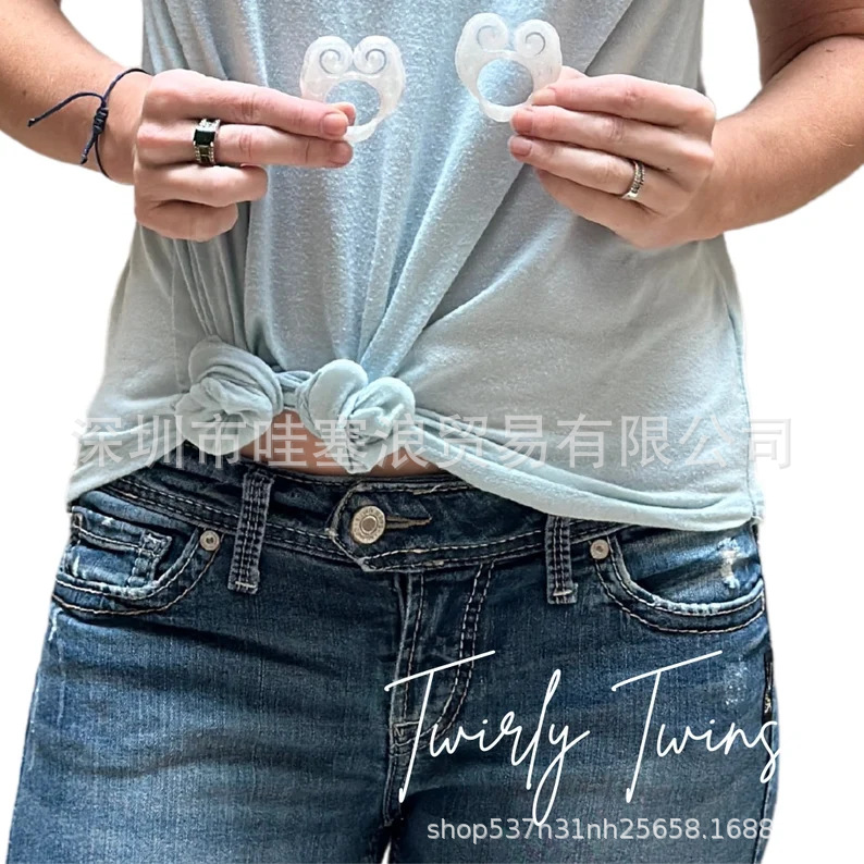 Amazon Cross-border New Popular Women's Tight Clamp Beauty Tight Button Clamp Button Women's Clothing Shirt Clamp