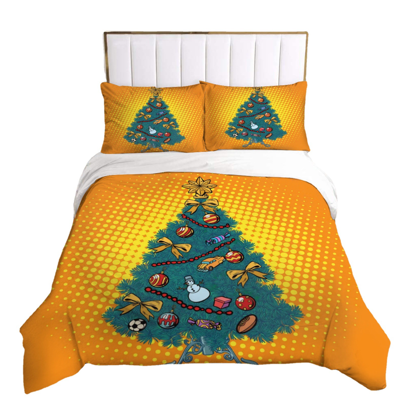 Three-piece digital printing 3D quilt cover foreign trade bedding home textile cross-border renderings can be ordered microfiber quilt