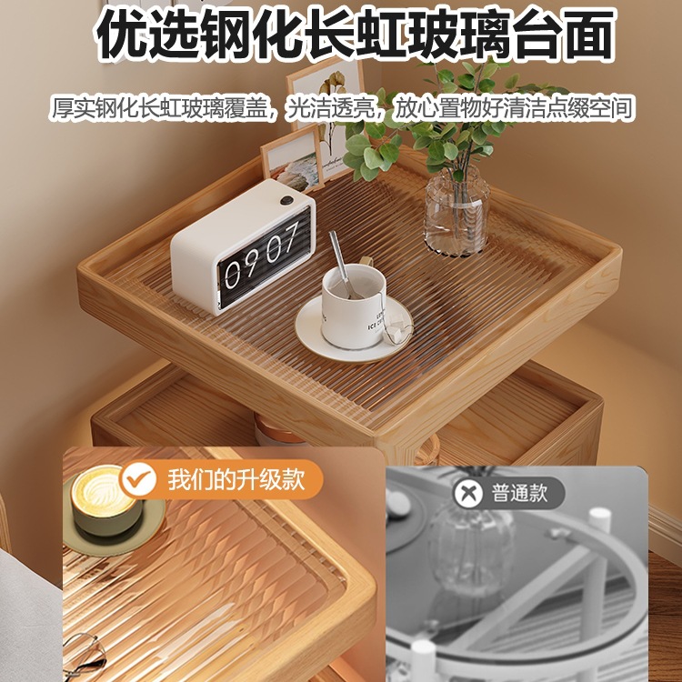 Solid Wood Bedside Table Simple Modern Small Home Bedroom Side Table Creative 2025 New Bedside Table Extremely Narrow Kidsren