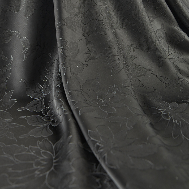 Черная шелковая ткань Сяньюнь, ткань для одежды, переплетенный чистый растительный шелк, человеческий шелк, жаккардовая ткань с цветами Ло