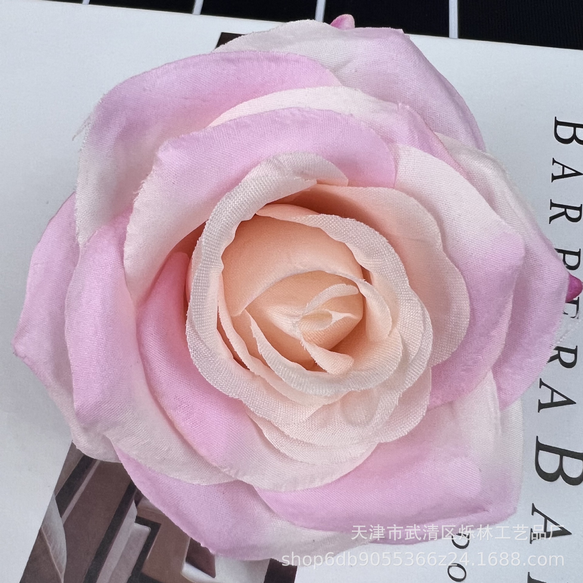 Artificial rose flower head flower DIY artificial flower silk flower wedding corsage hair accessories decorative painting curling angle Rose