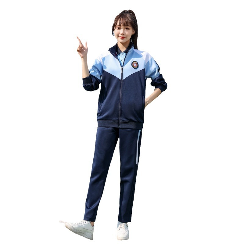 Spring and Autumn Junior High School Students High School Uniform Class Uniform suit Games Spring and Autumn Three-piece Jacket Long-sleeved Sportswear