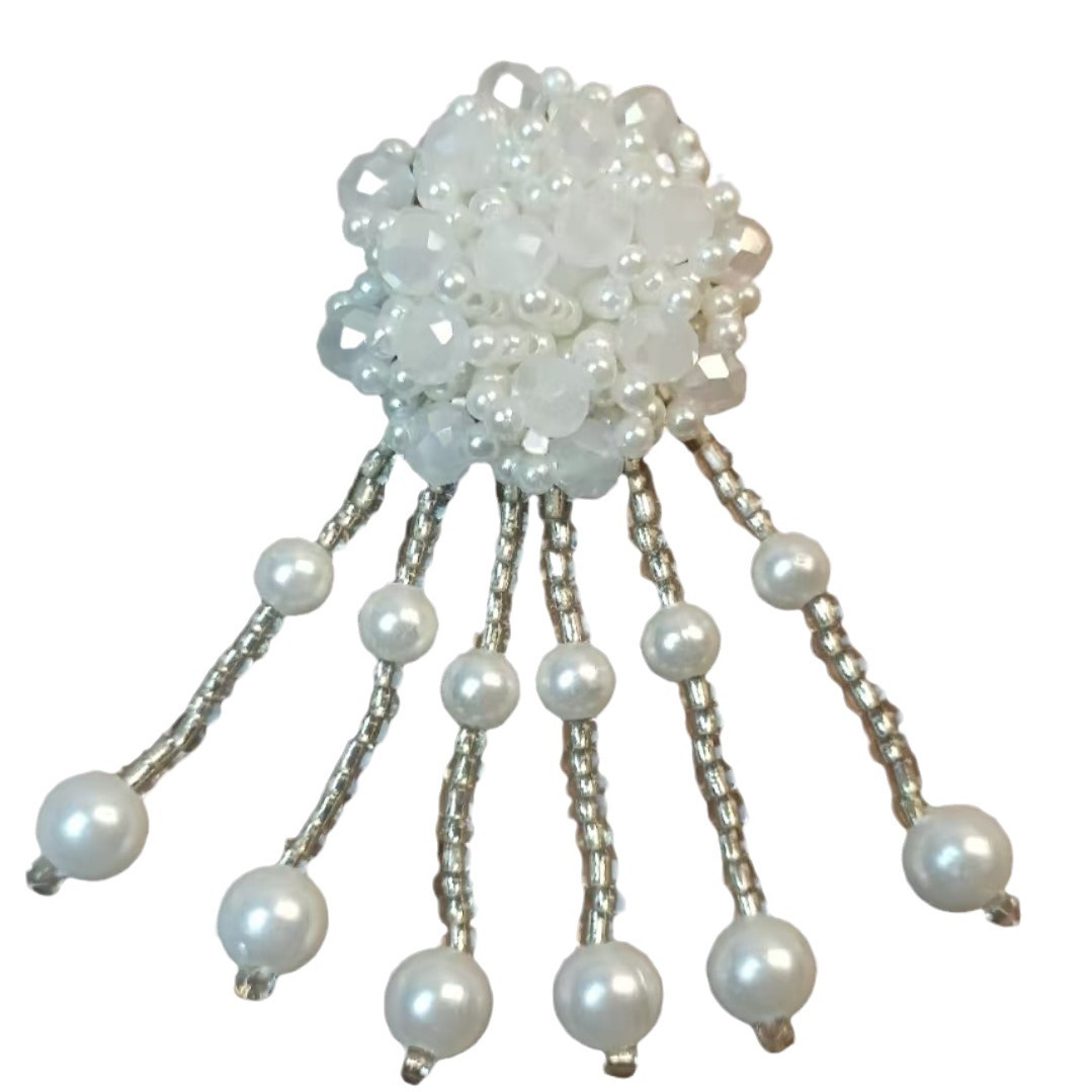 Semi-Finished Accessories, Hand-Beaded Fabric Patches, Clothing and Headwear Lace Embellishments, Antique-Style Pearl Tassels, Wedding Shoes for Weddings