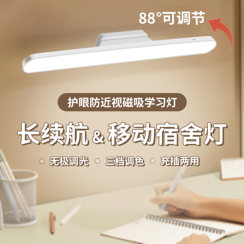 Светодиодная настольная лампа для студентов, защита глаз, магнитная, поворотная, для спальни