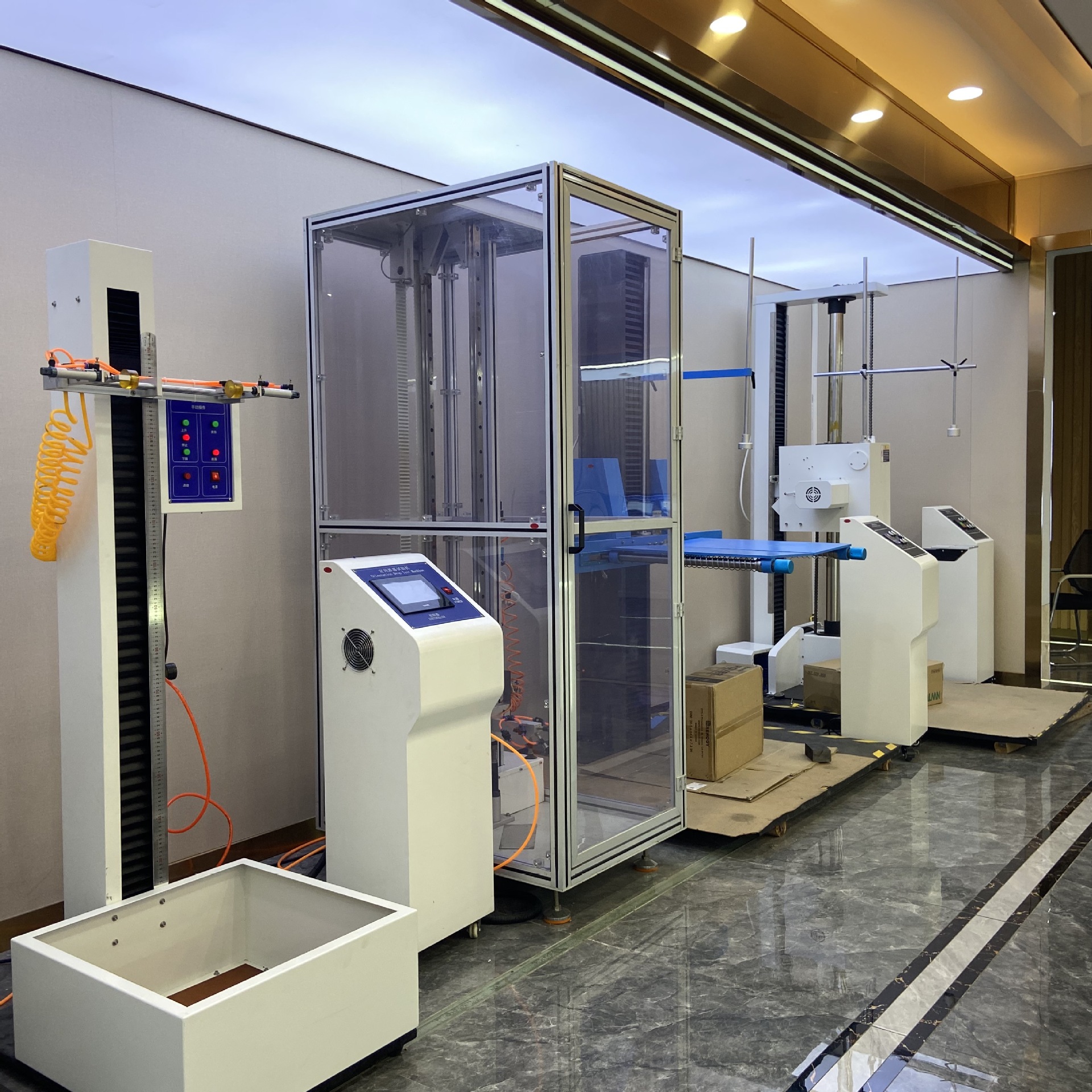 Single and Double Arm Drop Test Machine Free Fall Zero Drop Test Machine for Bags and Cartons Roller Drop Test Machine