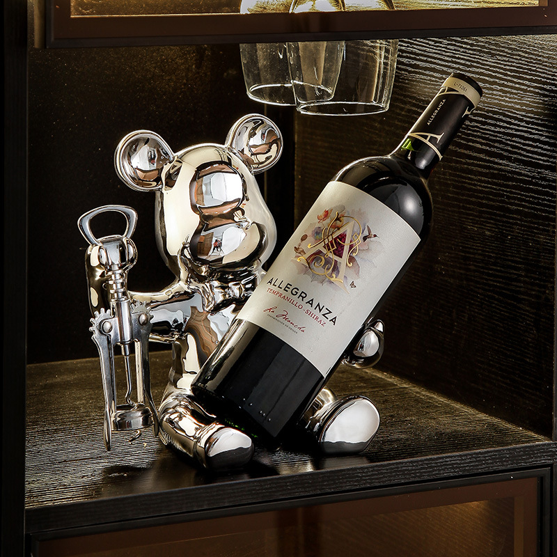 Элитный винный шкаф в форме медведя с простым и элегантным дизайном для гостиной, стиль легкой роскоши