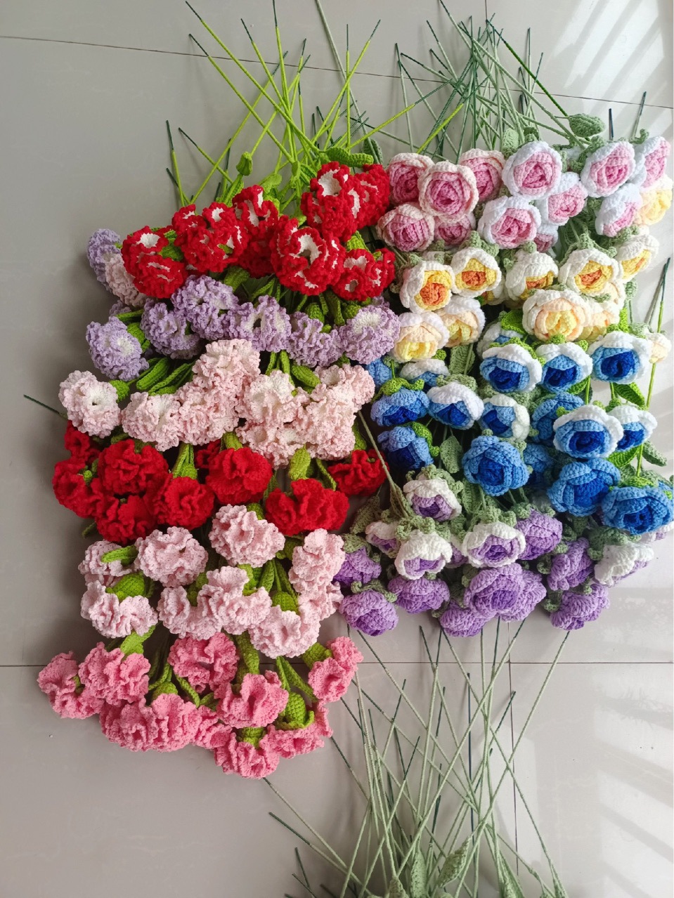 Finished handmade crochet diy wool puff flower small lanyard strawberry key chain bag pendant for hair