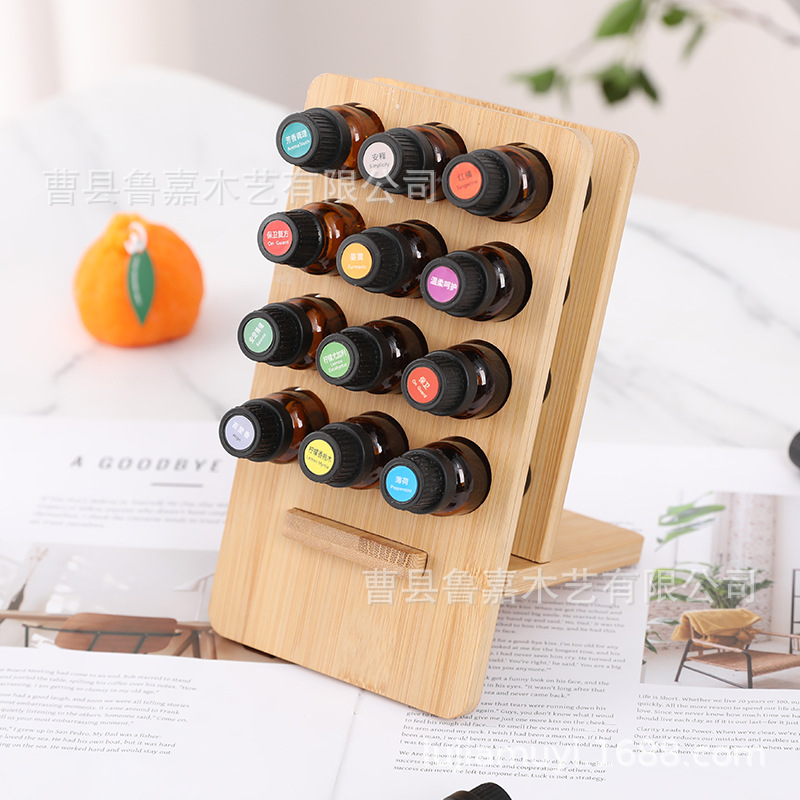 In-Stock Doterra Display Stand 12-Slot Essential Oil Rack Desktop Dispensing Bottle Display Detachable Bamboo Wood Rack Direct from Manufacturer