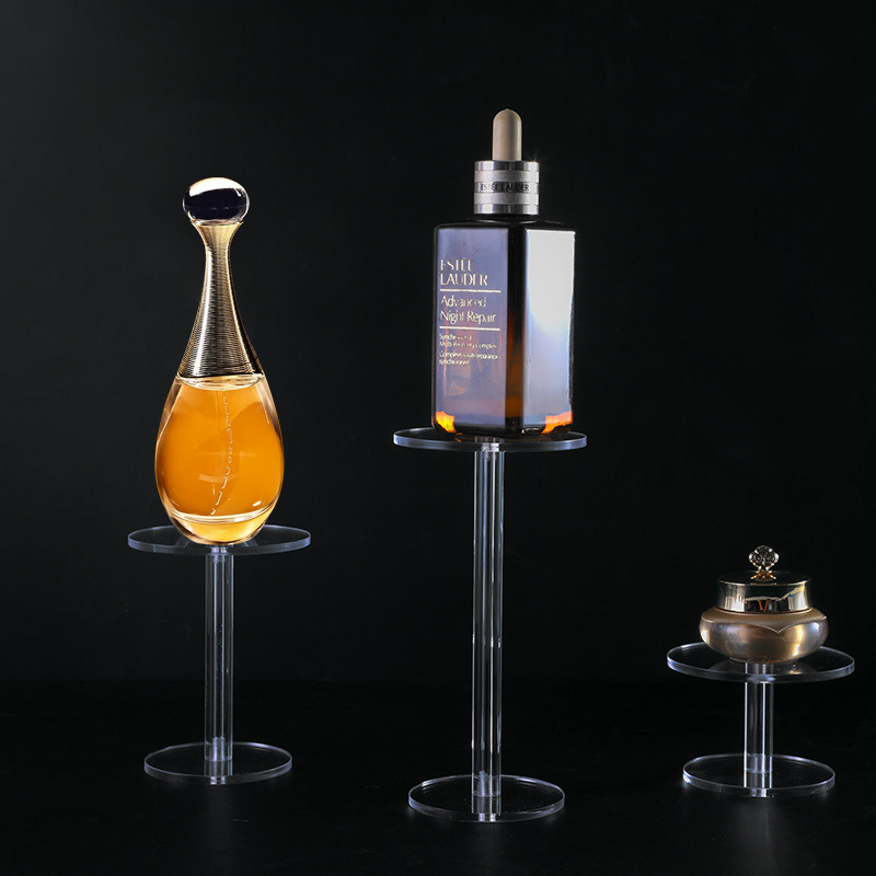 Round Display Stand Transparent Hand-Made Clay Man Blind Box Cosmetics Perfume Small Ornaments Acrylic Jewelry Storage Rack