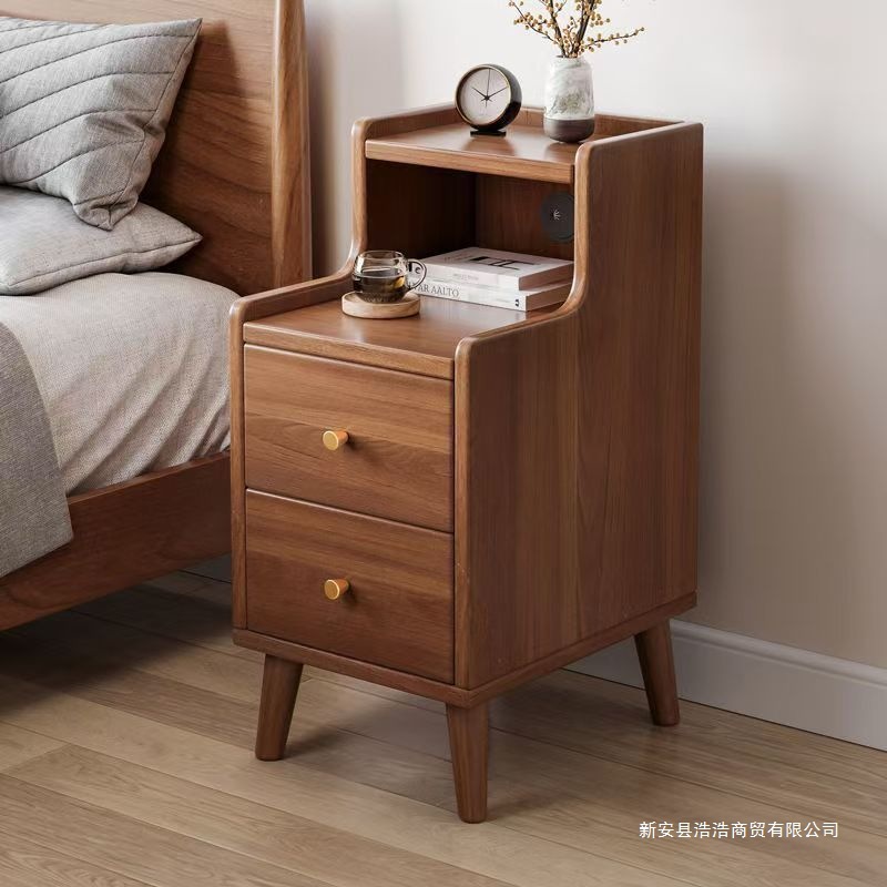 Chinese-Style Simple Multi-Layer Storage Shelf Bedside Table Small Narrow Bedroom Modern Household Small Household Simple Bedside Table