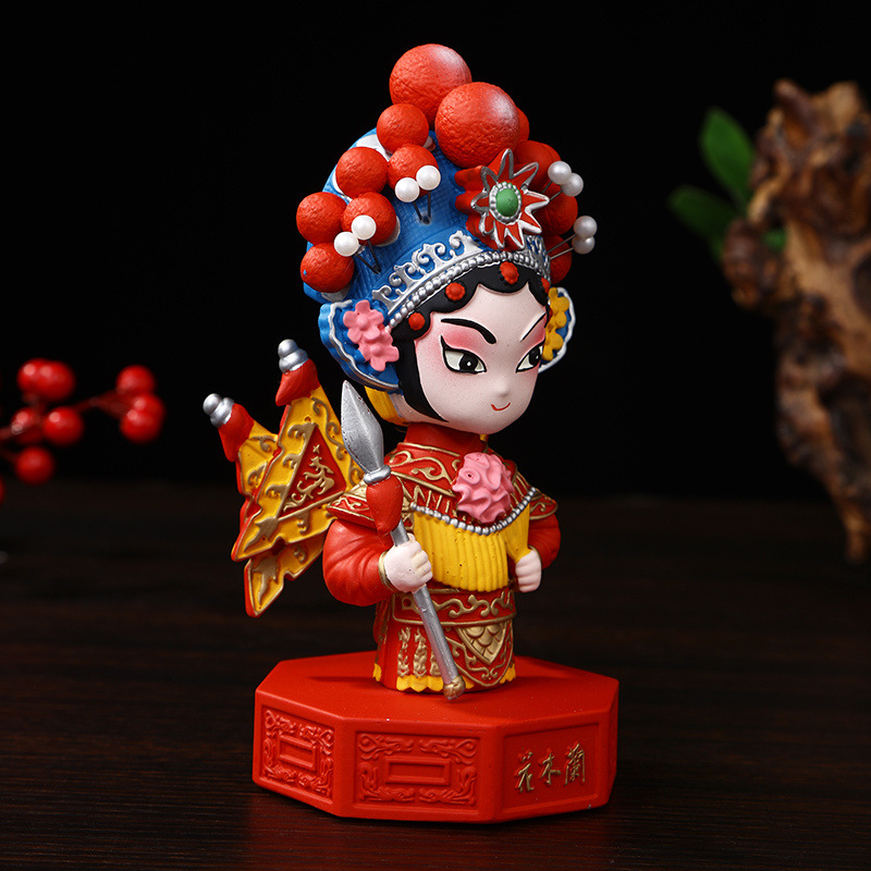 Old Beijing Opera Opera Ornaments Mask Decorative Doll Shake Head Doll Chinese Style Characteristic Folk Crafts