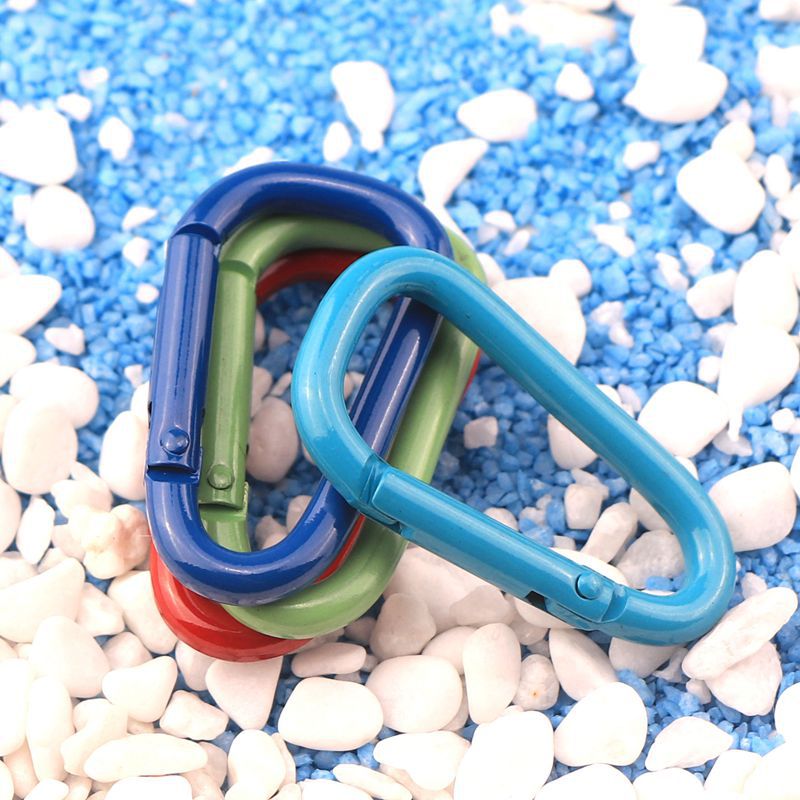Manufacturer Supplies No. 4 D-Shaped Electrophoresis Colorful Aluminum Alloy Multifunctional Carabiner Bluetooth Headset DIY Jewelry Hanging Buckle
