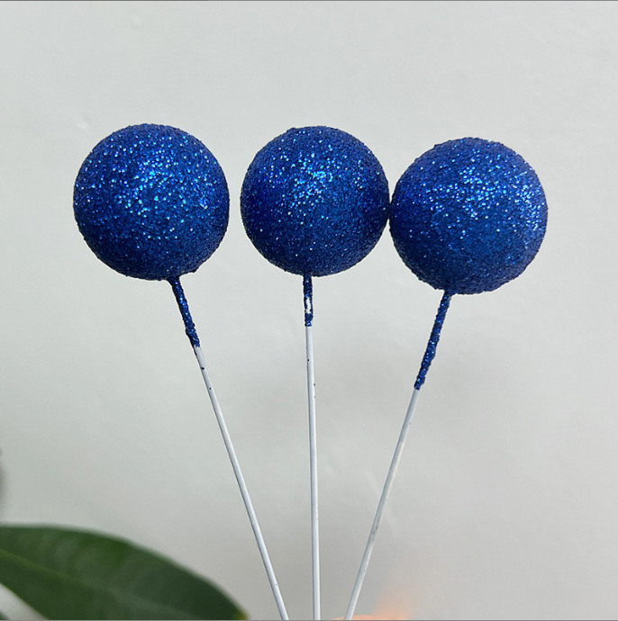 Factory direct new cake decoration glitter glitter powder foam ball glitter ball cake foam decoration plug-in spot