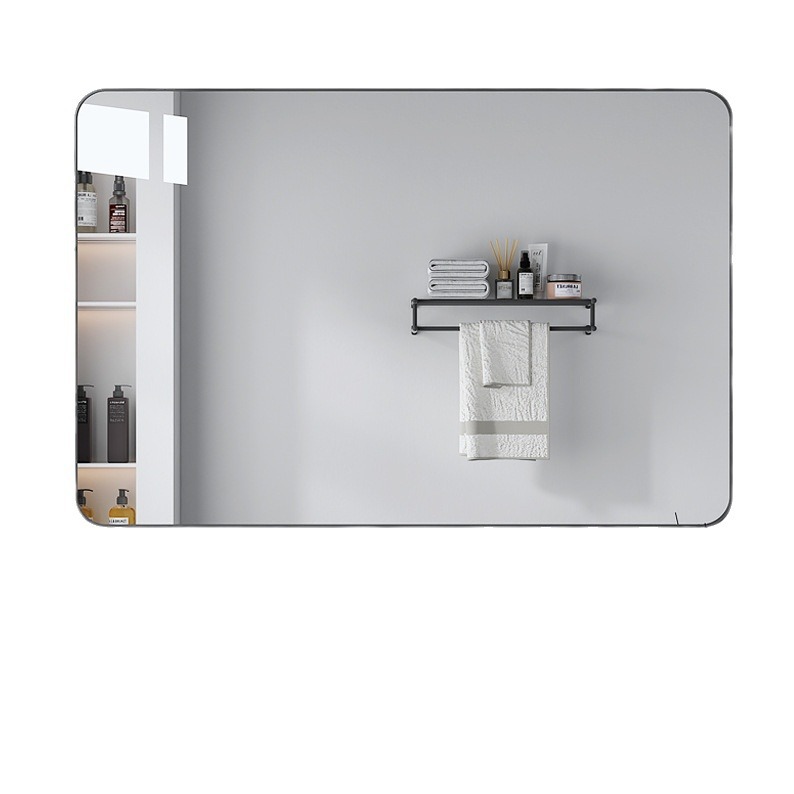 Punch-free bathroom mirror wall-pasted self-adhesive bathroom dressing table wall-mounted wall toilet bathroom mirror
