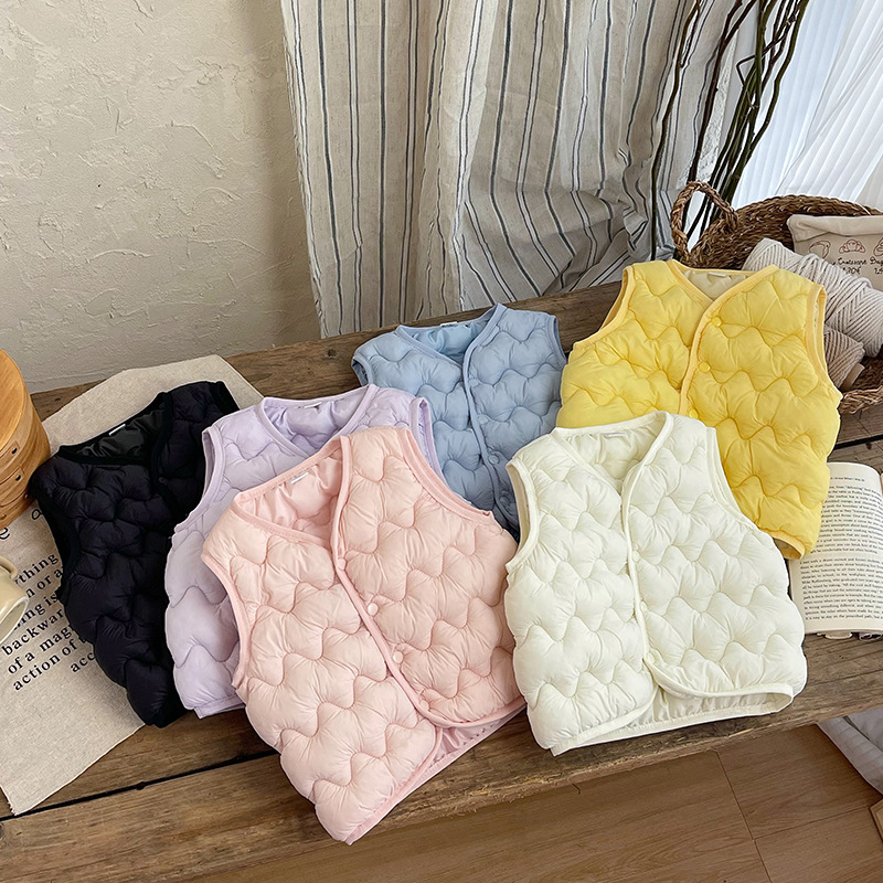 Детский пуховый жилет из хлопка для малышей, осень и зима, новый жилет для мальчиков и девочек, маленький и средний размер, весенний и осенний верхний жилет