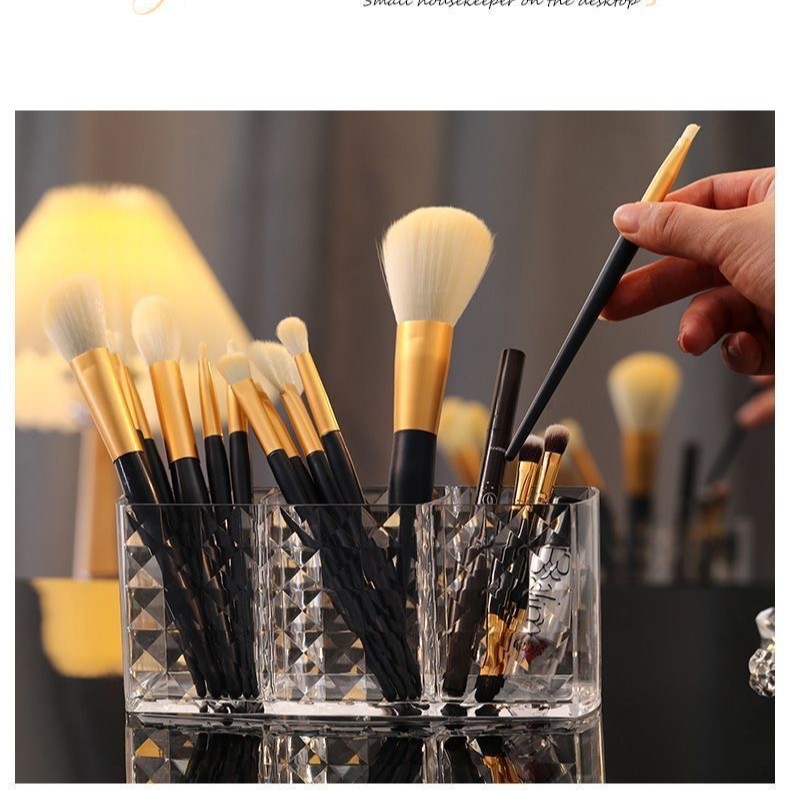 Transparent Acrylic Desktop Pen Holder Large Capacity Student Notes Storage Box Office Desk Storage Rack Fit Box