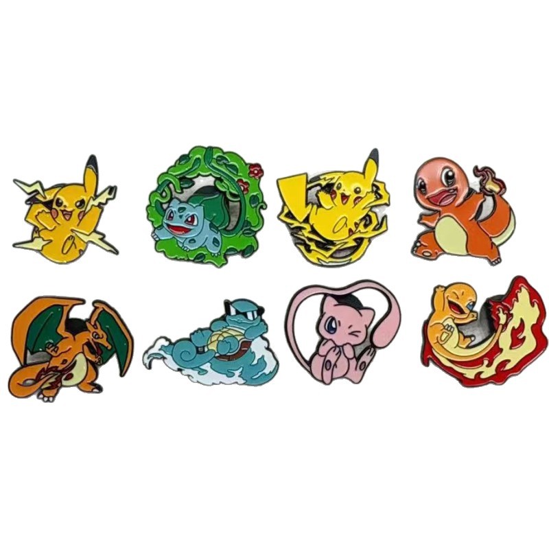 Anime Pokémon Pokémon Peripheral Brooch Pikachu Charmander Bulbasaur Squirtle Badge