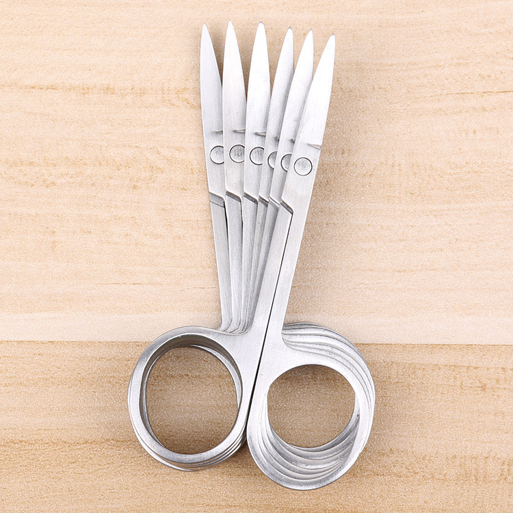 Sharp Eyebrow Scissors, Stainless Steel Scissors, Makeup Eyebrow Trimming Scissors, Nose Hair Scissors, Household Multifunctional Curved Tip Small Scissors
