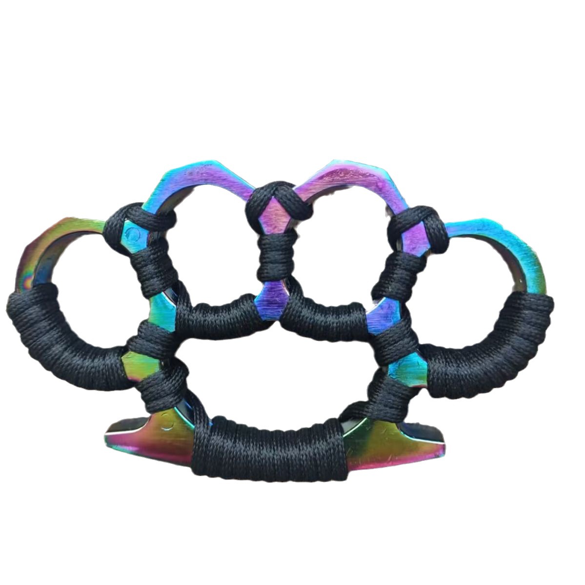 Four-Finger Self-Defense Finger Buckle, Tiger Hand Brace, Boxing Buckle, Zinc Alloy Material, Strong and Wear-Resistant, Thick Flat Tie Rope