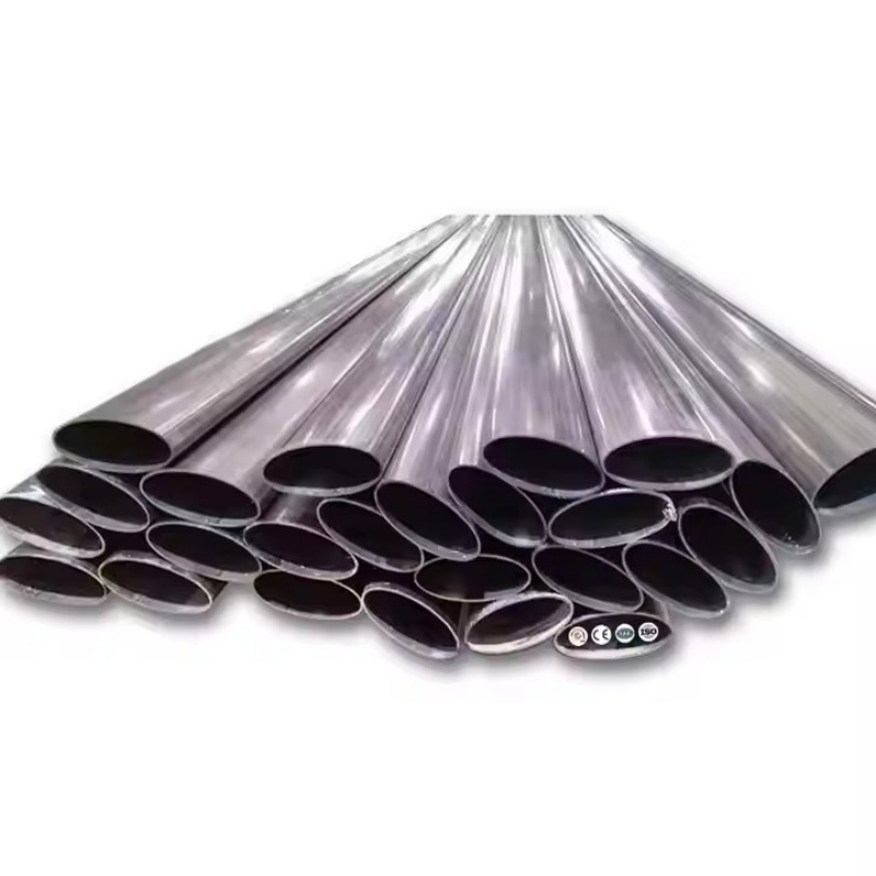 Foshan Stainless Steel 15*30 20*40 304 Special-Shaped Stainless Steel Seamless Semi-Circular Tube 201 Brushed Flat Oval Tube