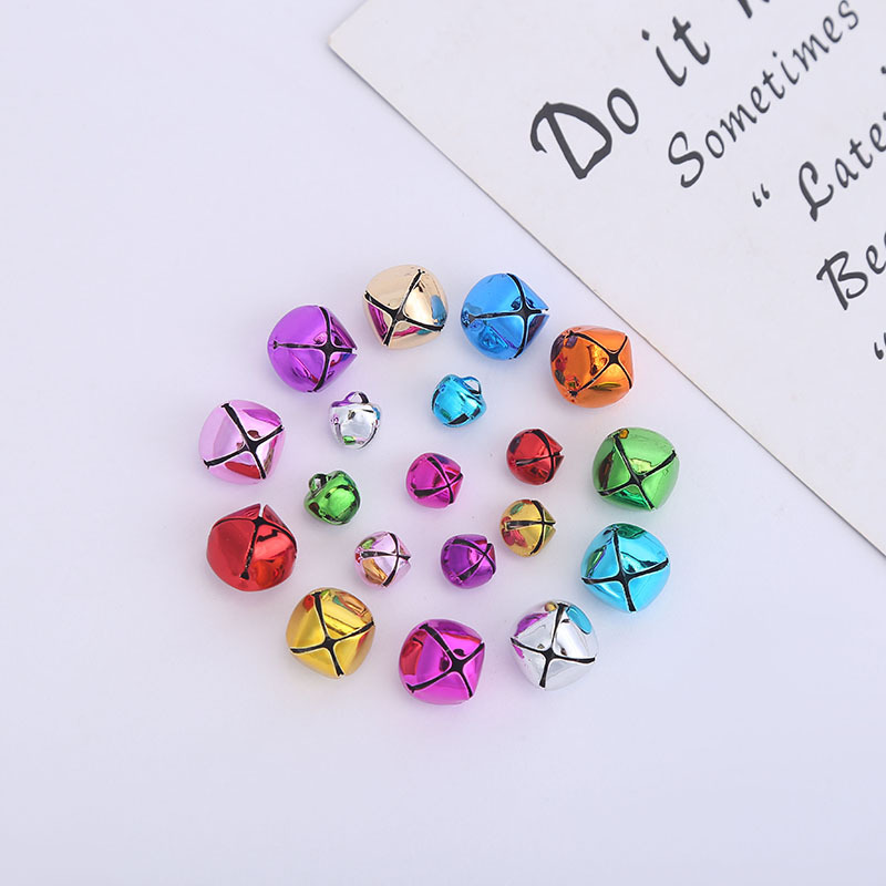 30mm factory direct perforated environmental protection metal cross bell vacuum plating color Christmas decoration wreath bell