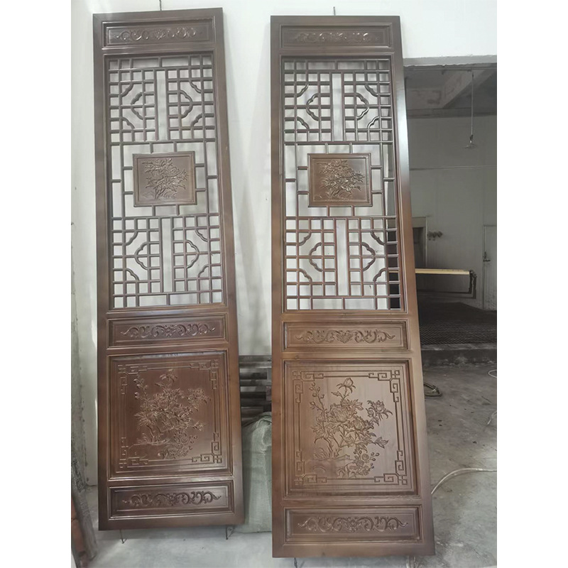 Dongyang Wood Carving Chinese Style Antique Hollow Doors and Windows Ming Qing Style Solid Wooden Door Pineapple Original Wooden Door Lattice Door Carved Door