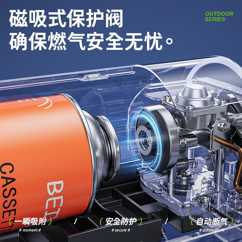 Card Stove Outdoor Folding Stove Portable Travel Camping Cookware Household Gas Tank Windproof Fierce Card Magnetic Stove Cross-border New