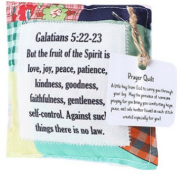 Cross-border New Fashion Creative Small Cloth Bag with Cross Small Quilt with Prayer Statement Color Sewing Gift