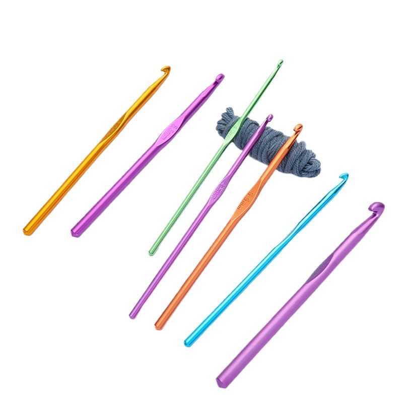 Colored Aluminum Crochet DIY Small Crochet Hook Flower Hook Sweater Crochet Shoe Crochet Tool Set Extra Thick Large Hand Knitting