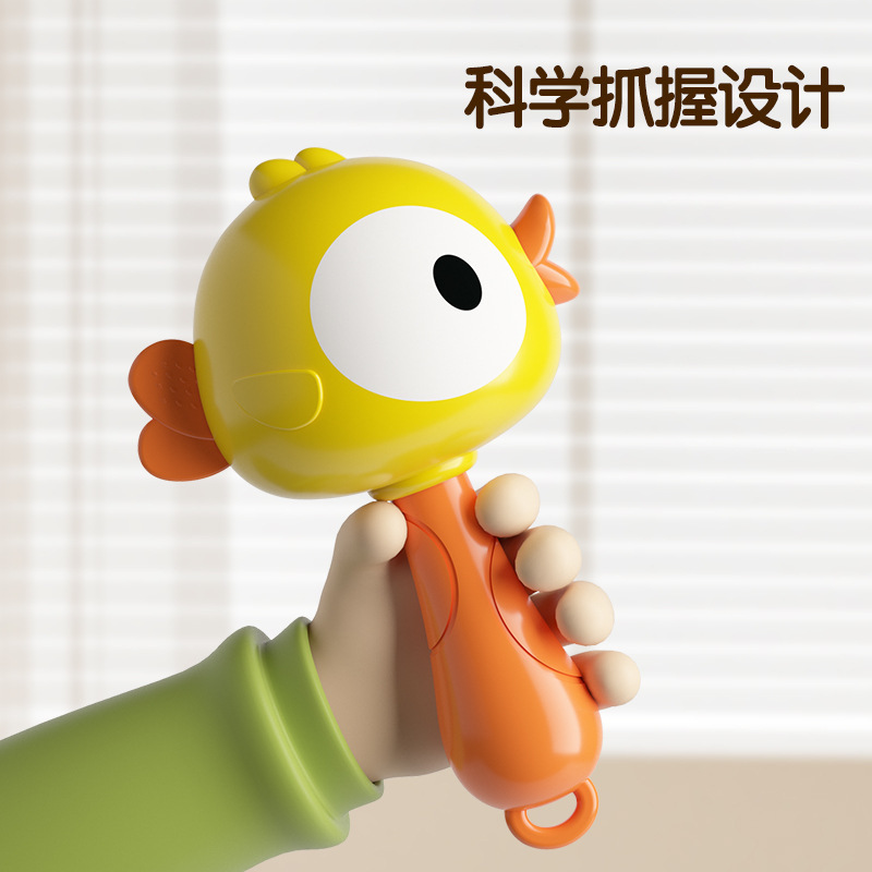 Frog Bird Small Sand Hammer Boiled and Disinfected Hand Rattle Early Education Sand Hammer Grasping Exercise Head-up Newborn Toys