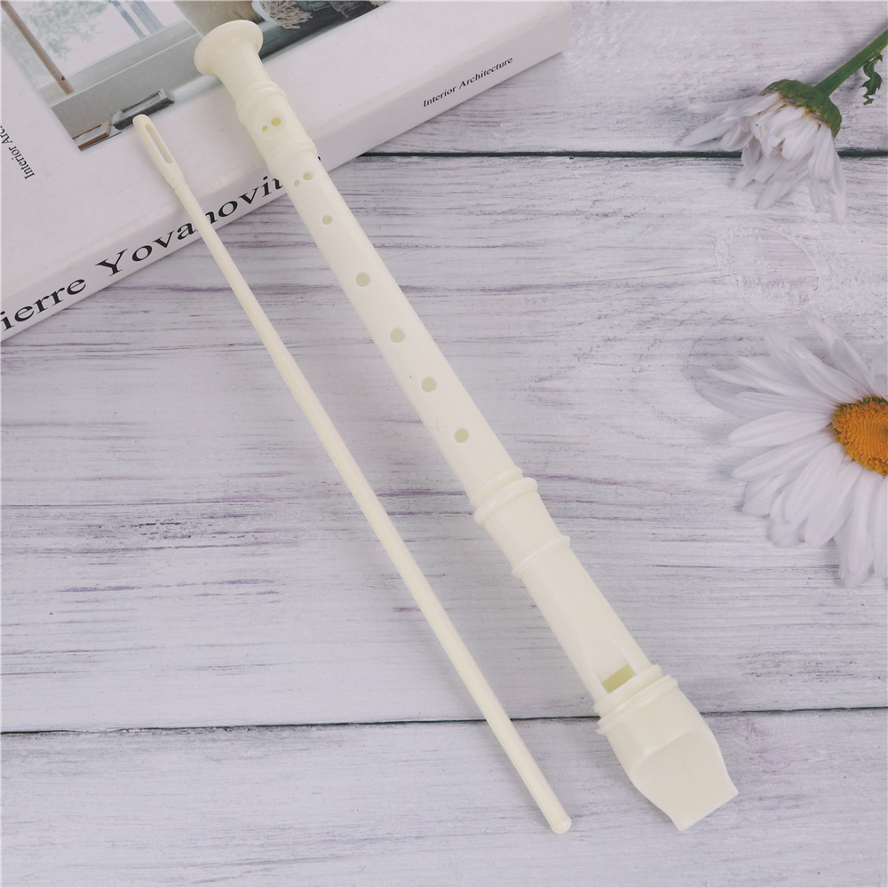 3-13 plastic white flute children's professional playing musical instrument students practice playing clarinet with cleaning stick 2 yuan shop