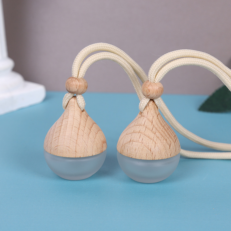 6ml Drop-shaped Frosted Gyro Perfume Bottle Empty Bottle Pendant Car-mounted Frosted Perfume Bottle Aromatherapy Air Conditioning Air Outlet