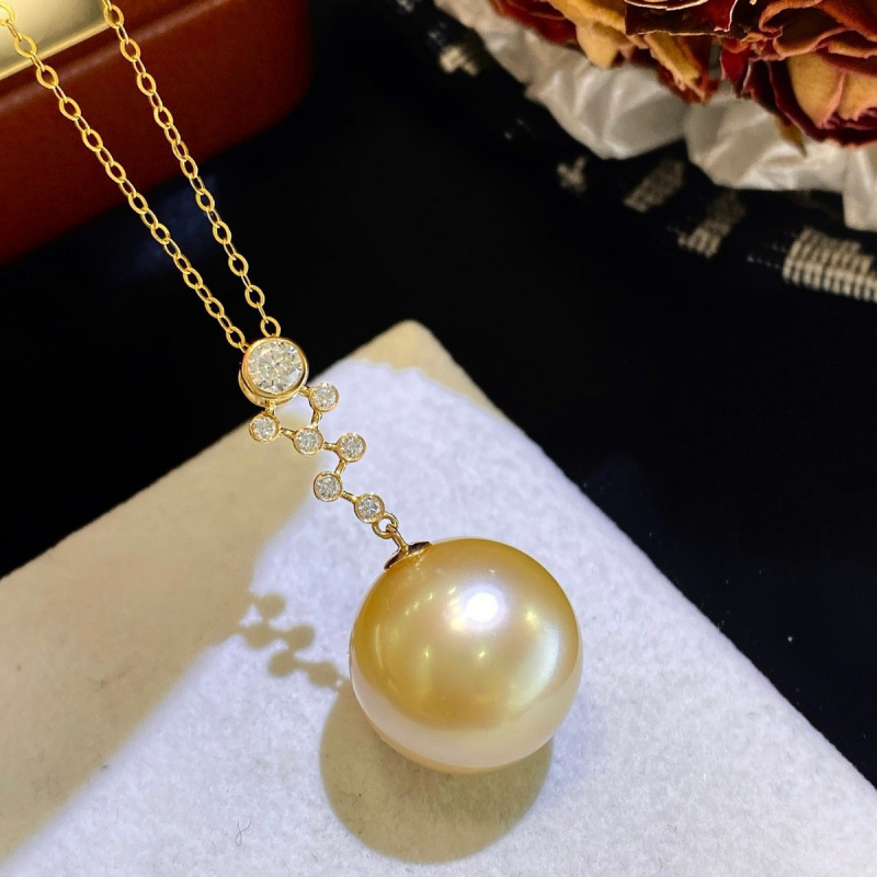 Подвеска из жемчуга G18K Thick Gold Starry Sea, изысканная доступная роскошь, 13-14мм, жемчужины Наньяна