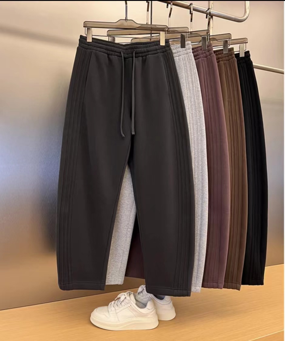 Loose Wide-Leg Banana Pants for Couples, Spring Solid Color Casual Sweatpants, Korean Style Trendy