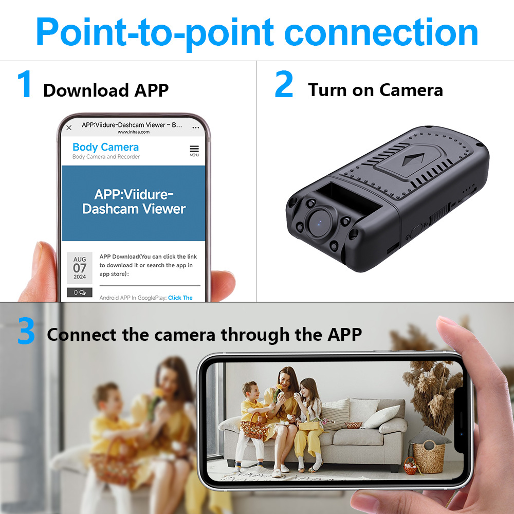 New Wifi Wireless Back Clip Camera Conference Outdoor Recorder Night Vision Pocket Photography Hd Sports Camera