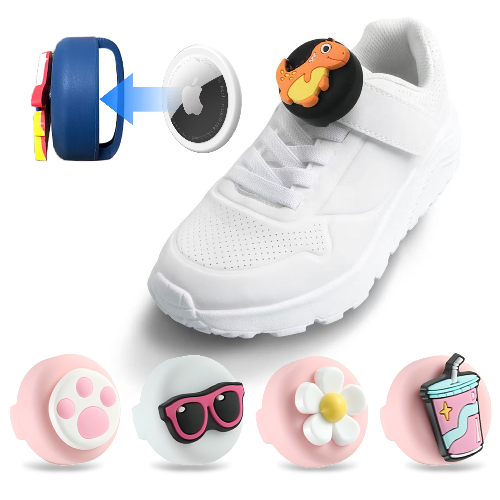 Suitable for Airtag Protective Cover Apple Anti-Lost Device Locator Cartoon Kidsren's Shoelace Airtag Cartoon Protective Case